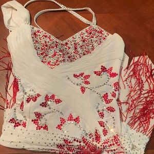 Customs made rhinestone and fringe dress